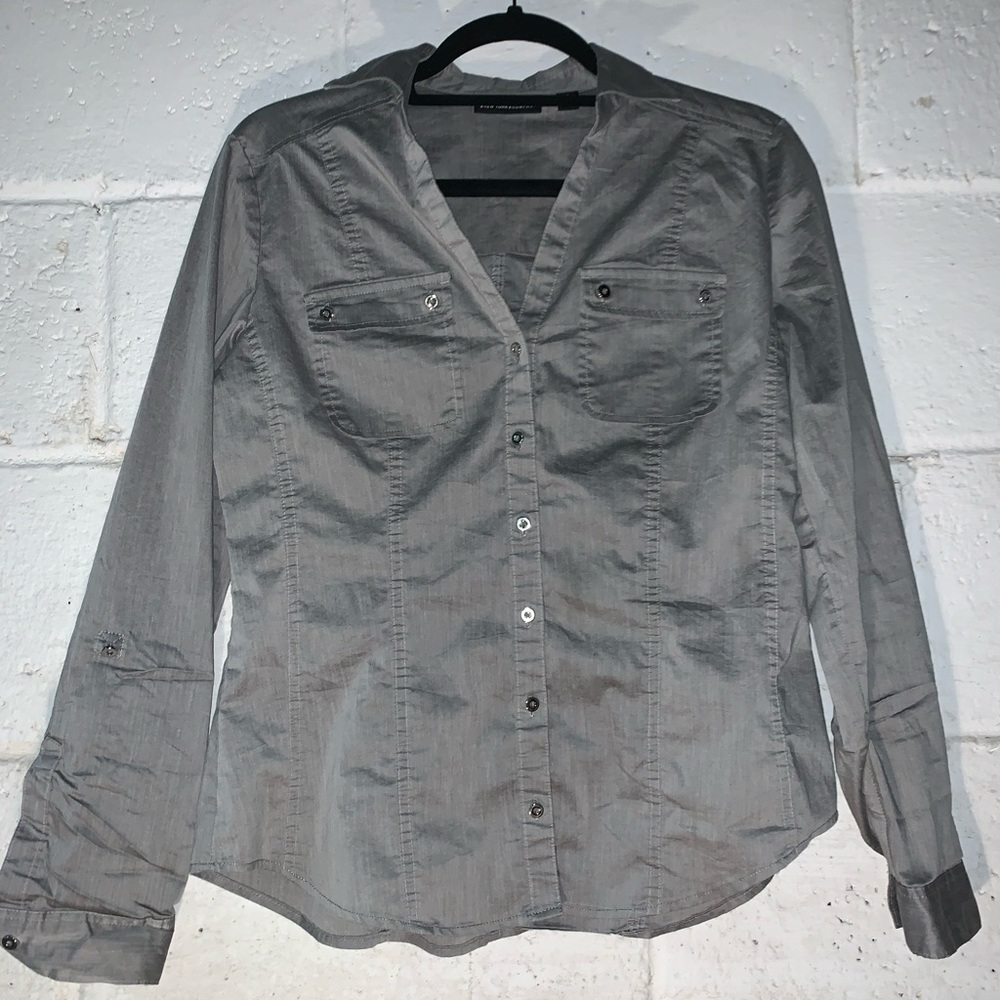 Silvery Gray Professional Button Down